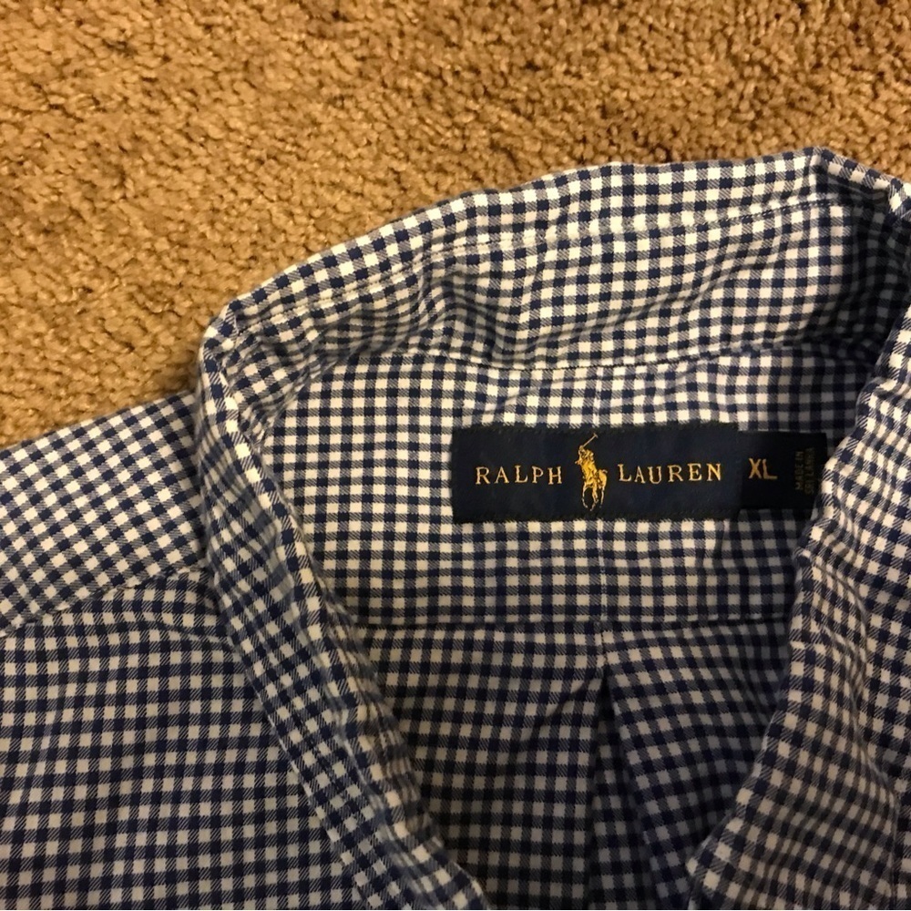 Ralph Lauren Gingham print Mens Button Up Shirt - Picture 2 of 4